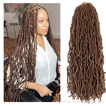 Low Price 36inch Brown Long Goddess Braiding Dreadlocks For Black Women Nu Locs Faux Locs Crochet Braid Synthetic Hair Extension